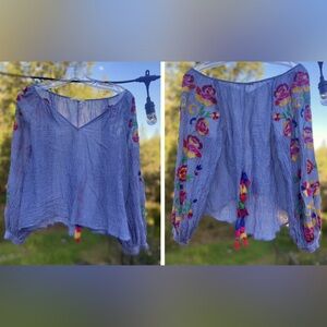 Anthropologie Floreat Embroidered Top